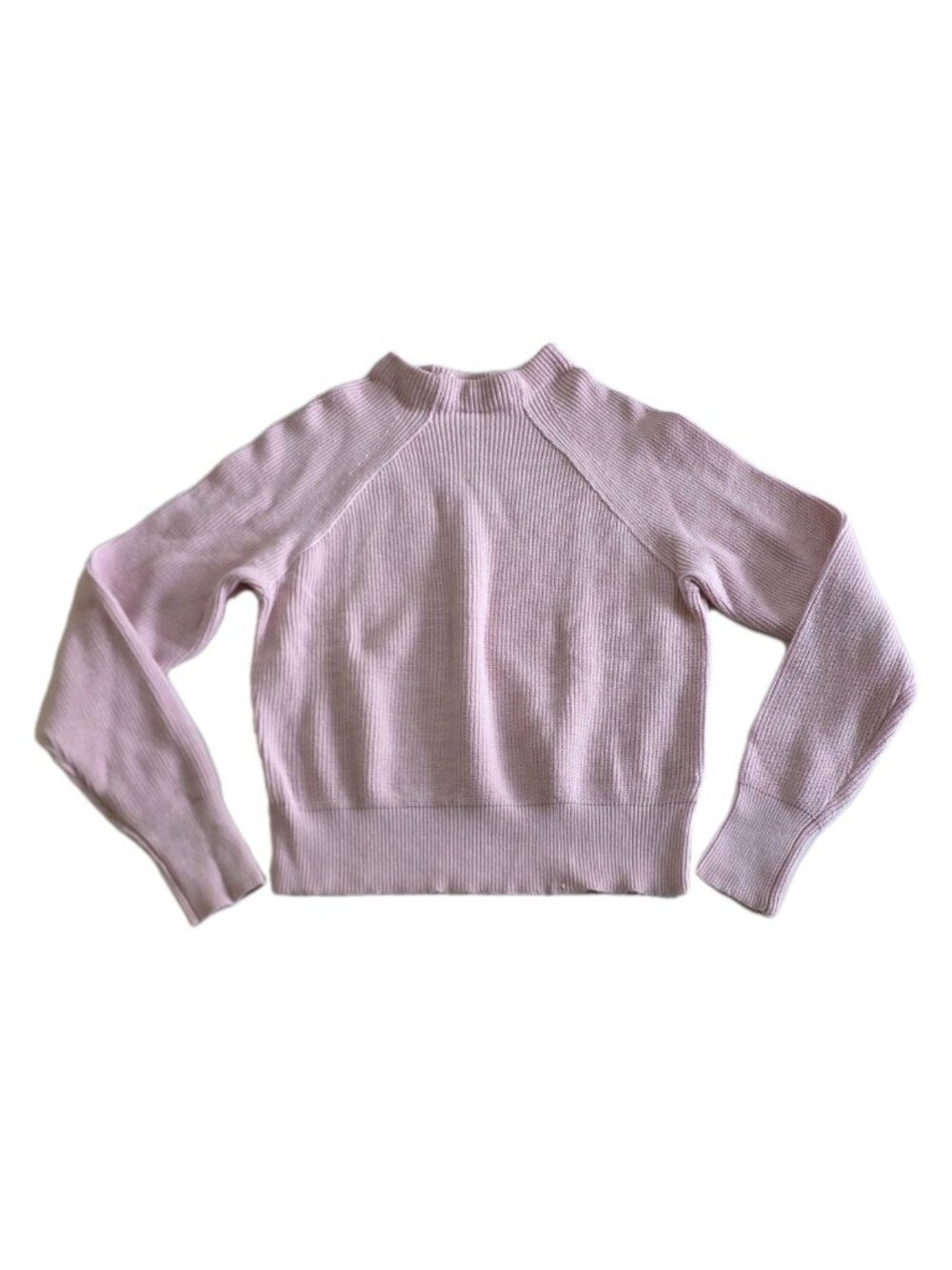 Free People Pale Pink Ribbed Turtleneck Sweater